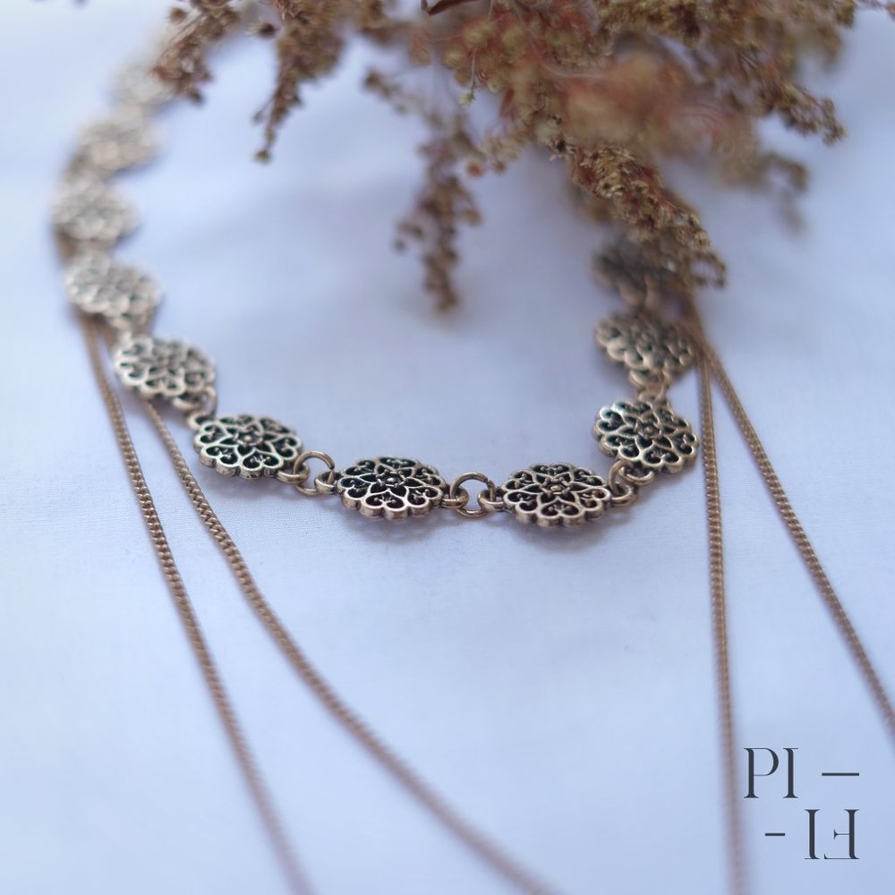 Beautiful Three layers golden necklace adjustable
